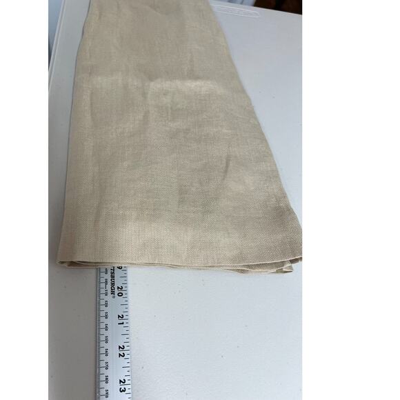 J Crew 100% Linen Pencil Skirt Womens Size 4 Lined Herringbone Side Stripe Tan - Picture 6 of 9